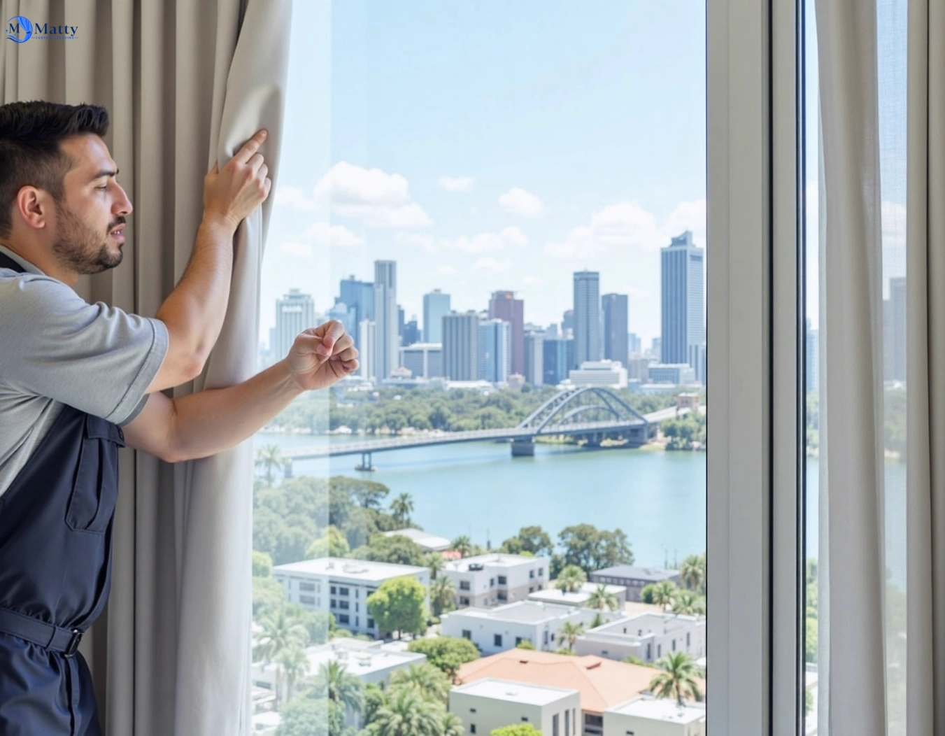 Professional curtain steam cleaning service helensvale QLD by Matty Curtain Cleaning