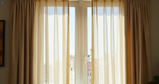 Dull dusty drapes in helensvale before professional cleaning